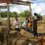 straw bale building at Off Grid 2014